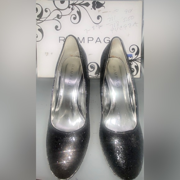 Rampage Black & Silver Platform Party Pumps. - Picture 10 of 10